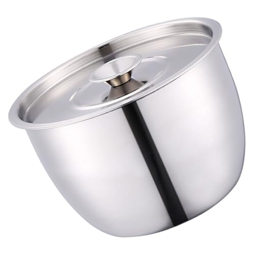 Bowl de acero inoxidable BESPORTBLE 19 cm con tapa miniatura 1