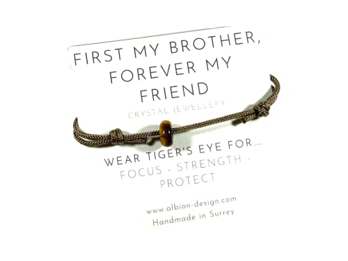 Image of Brother Bracelet - Gift for Brother - Paracord Adjustable Rope Braclet - Men's Crystal Bracelet - Agate Crystal Bracelet - Paracord Crystal (Agate)