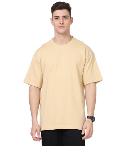 Image of Not Funny 280 GSM Pure Organic Cotton Oversized t Shirts for Men | Drop Shoulder Tshirt for Men & Boys (Available in Black, Blue, Beige,Orange & White)