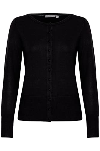 fransa Zubasic 60 Cardigan en tricot fin avec col rond pour femme, Noos) Black (60096), XS