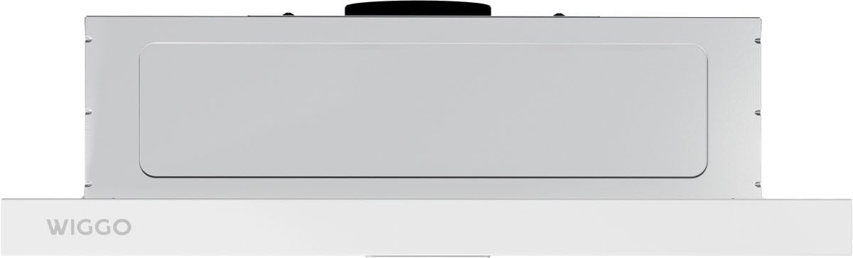 Wiggo Dunstabzugshaube 60cm WE-632R weiß I Flachschirmhaube für Abluft oder Umluft Dunstabzug 300m³/h mit LED-Beleuchtung I Einbau-Dunstabzugshaube inkl. Fettfilter & 2× Kohlefilter