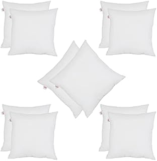 Set of 10 - 30cm x 30cm Hollowfibre Cushion Luxury New White Pad Inner Stuffer Pillow Polyester Insert Square Hypoallergenic (Pack of 10 | 12" x 12")