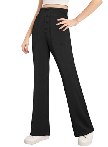 Girls School Uniform Pants Straight Stretchy Dress Pants Size 6-15 Years