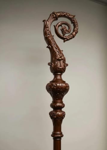 Wooden Crozier Bishop Brown Staff Crosier Quality Craftsmanship, 72" High
