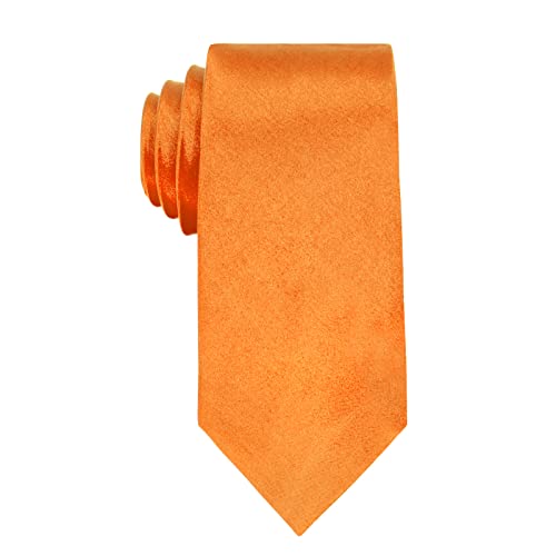 Image of Luckyvestir Mens Tie Solid Satin Neck Ties 3.15'' Formal Necktie for Wedding Business Christmas Father's Valentine's Day Gift