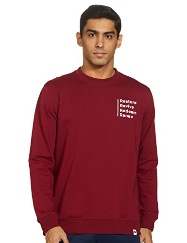 Image of Amazon Brand - Symbol Men Cotton Rich Light Weight Crew Neck Sweatshirt (Regular Fit)