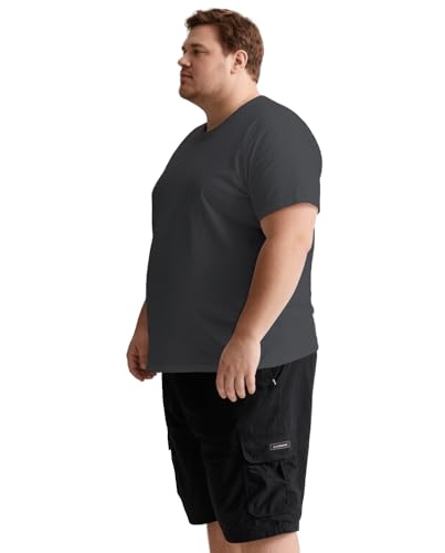 Big and Tall T Shirts for Men, Oversize Cotton Crew Neck T-Shirts, Short Sleeve Pullover Casual Loose Basic Tee Tops 4XL-8XL2