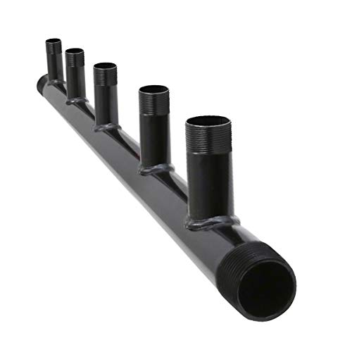 Image of Midline Valve SH5-1431-7-5 Steel Manifold, 1-1 /4'' Base 5 Ports of 3 /4 inch & 1 inch 7'' Spacing, Black, 5 Pack