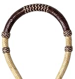 WeavingCraft Western Horse Bosal Hackamore – Hand Braided Rawhide Bosal, 5/8” Thickness, Full Size, Handmade Equestrian Horse Tack for Training & Riding, Natural Brown