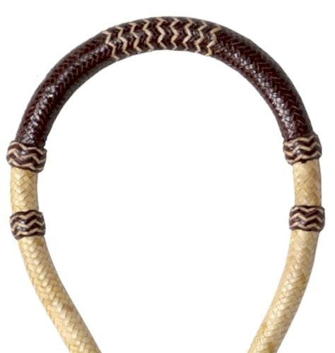 WeavingCraft Western Horse Bosal Hackamore Hand Braided Rawhide Bosal 5/8 Thickness Full Size Handmade Equestrian Horse Tack for Training & Riding Natural Brown