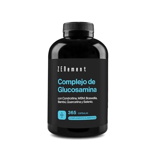 Glucosamina con Condroitina, MSM, Boswellia, Bambú y Quercetina, 365 Cápsulas - Para Articulaciones, Cartílago y Huesos - Alta dosificación - Sin aditivos - Zenement