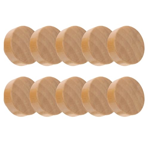 KESYOO 10個 実木丸型家具ノブ 部屋対応 引き出し用エルゴノミックハンドル 木製キャビネットプル 耐久性ワードローブ キッチン収納用
