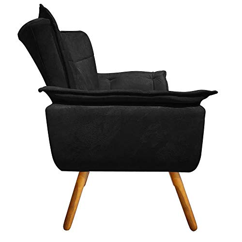 Namoradeira Decorativa Opalla Plus Suede Preto
