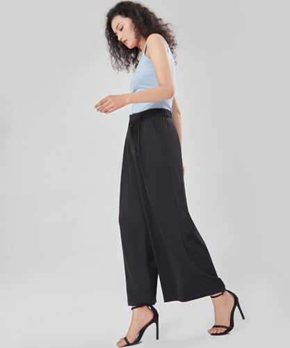Women High Waist Casual Flowy Wide Leg Long Pants Trousers for Women Beach Vacation4