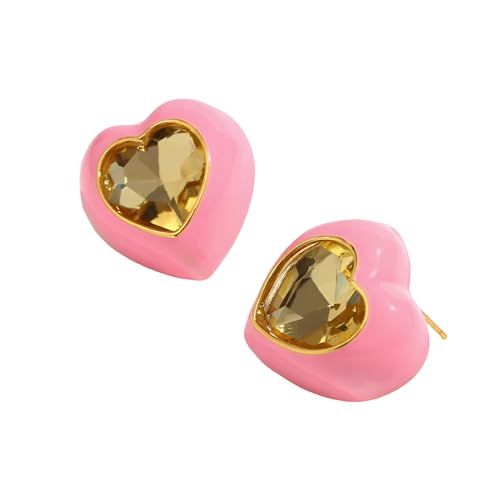 Jewelry Pendientes de aro en Forma de V para Mujer, Pendientes de Diamantes de imitación de Corte múltiple, Lindos Pendientes de Gota de corazón de Coral de Estrella de mar, Elegantes Pendientes de