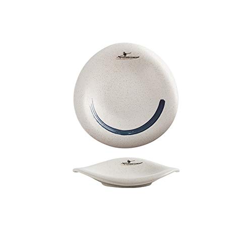 Handbemalte Rückseite Lotus Flache Platte Im Japanischen Stil Flache Platte Unregelmäßig Geformte Keramikplatte Kreativset Große Platte