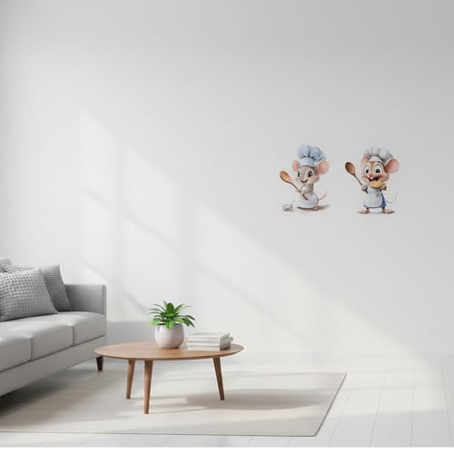 Miniatura 4 de 5 Adorables Pegatinas Pared Decorativas De Ratón Pasteles Y Galletas Pegatinas Infantiles Pared Ratón Chef Decoracion Cocina Para Habitaciones Infantiles Guarderías Salones