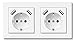 Produktbild RAVPHICS Doppelsteckdose mit USB (Max 3.4A), USB Schuko Wandsteckdose Passt in Standard 2-fach Unterputzdose, Reinweiß Glänzend, Einfache Installation