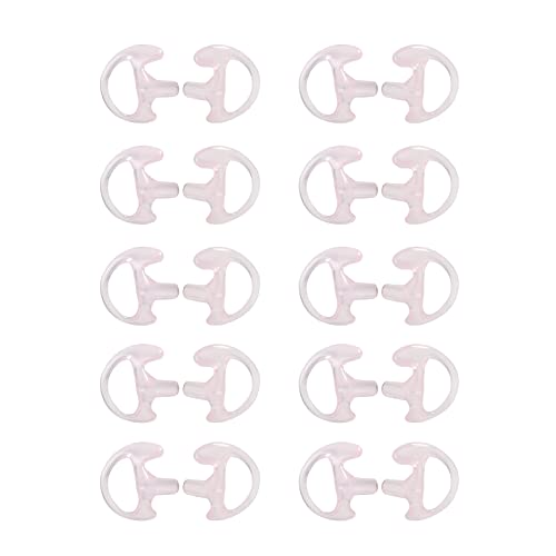 HYSHIKRA Silicon Earmold Ear pier Replacement Earmold Earbud Earplug for Motorola Kenwood Two-Way Radio Law Enforcement Earpiece Air Acoustic Coil Tube Audio Kits (Pink Small 10PCS)