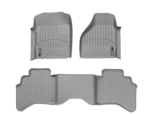 WeatherTech Custom Fit FloorLiners for Dodge Ram Truck 2500/3500, Ram Truck 1500-1st & 2nd Row (460121-460042), Grey