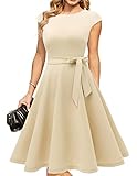 DRESSTELLS Cocktail Dresses for Women UK, Spring Formal Graduation Prom Wedding Guest Vintage Tea Party Evening Casual Dress 2026 Champagne L