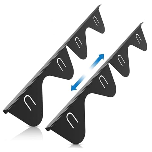 4 Piezas Protector de Estufa de Acero Inoxidable, 2 Pares Cubiertas para Huecos de Estufas, Repuestos y Accesorios para Estufas, Tapa del Hueco de la Estufa‌ (Negro)