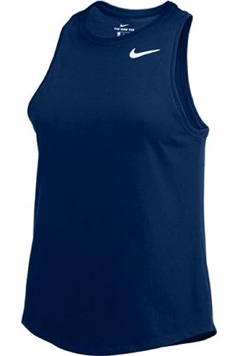 Nike Women's Tank Top Cotton/Polyester Blend Training CJ1711 Navy Blue (Medium)