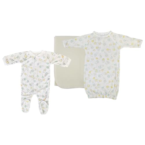 Bambini NC-0970L Unisex Newborn Baby 3 Piece Layette Sets, Yellow