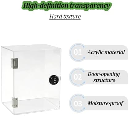 Transparent Acrylic Cube Display Case - 1 Pack Stackable Cabinet with Combination Lock for Collectibles, Figures, Shoes, Toys - 30x30x25cm Showcase Storage Solution image 2