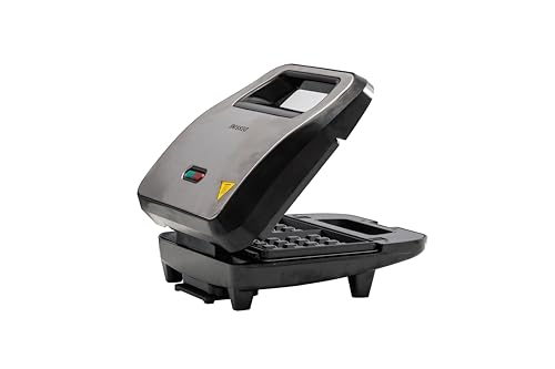 DESSINO Sandwichera 3 en 1, 3 Juegos de Placas Desmontables Antiaherentes e intercambiables para Gofres, Panini y Bocadillos, Fácil limpieza, Asa de Tacto Frío, 750W,Color Negro - imagen 6