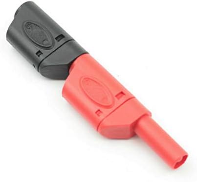 BP502 Safety Fully Insulated Multimeter Test Leads 4mm Banana Plugs Jack Male Stackable Connectors Adapters Solder Connection DIY (50 Pair(Red Black))