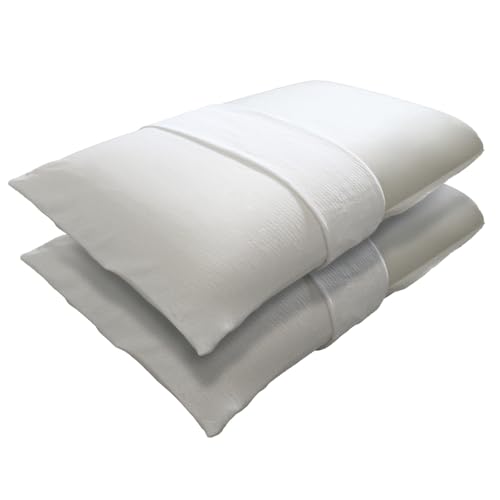 L’ANTICO ARCOLAIO - Coppia Cuscini Memory Foam Antiacaro Anallergico (40x70cm) Cuscini Letto Matrimoniale per Dormire, Guanciale Letto Indeformabile Made in Italy (2, Fodera Bianca, Altezza 13)