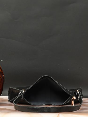 Image of Bagsy Malone Women's Croco Black Shoulder Bag