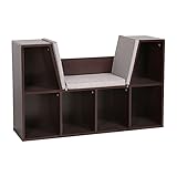 MUPATER Kids Reading Nook Organizer with Storage Bookshelf and Detachable Cushions, 6-Cubby Bookcase...