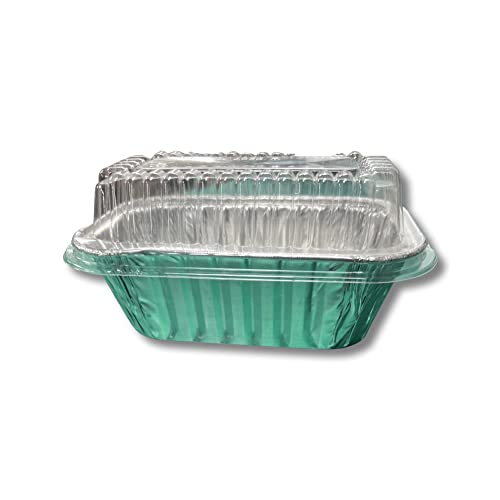 The First Ingredient 15 Count Foil Bread Pan 1 Lb Aluminum Foil Mini Loaf Pan w/Snap on Dome Lid