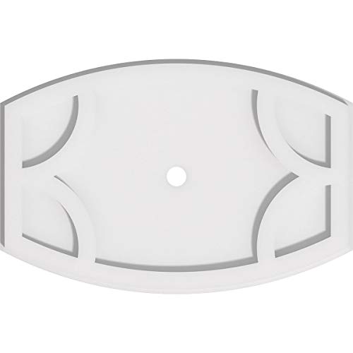 Image of Ekena Millwork CMP18X12KY-01000 Kailey Architectural Grade PVC Contemporary Urethane Ceiling Medallions 18 inchW x 12 inchH x 1 inchID x 9 3 /4 inchC x 1 inchP