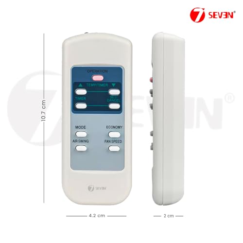 Image of 7SEVEN Compatible with Panasonic AC Remote Control 229 Model Suitable for 1 1.5 2 Ton Spilt and Window Air Conditioner - Match Key by Key Exactly with Existing Remote Function