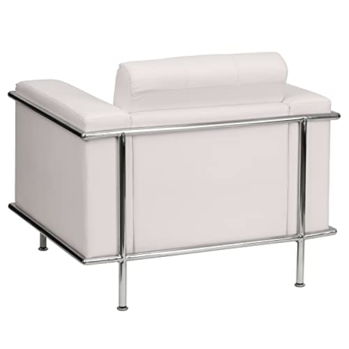 Flash Furniture Hercules Lesley Series Contemporary White Leathersoft Chair With Encasing Frame #TOP2