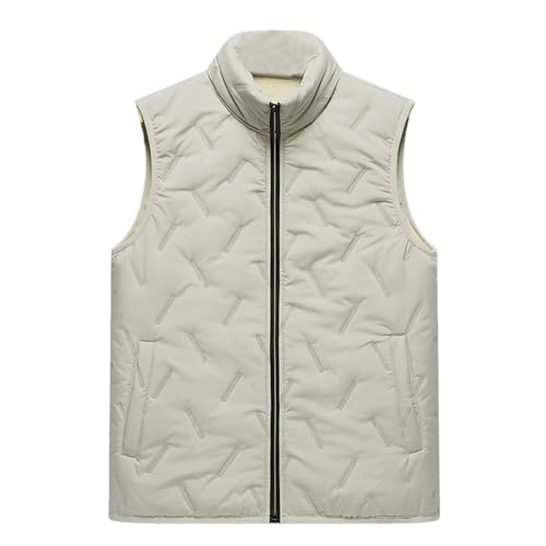 YOSUWOAI Chaleco acolchado para hombre, cuello alto, chaleco sin mangas, chaleco de plumas monocolor, chaleco de invierno informal, chaleco de entretiempo, chaleco deportivo con cremallera completa