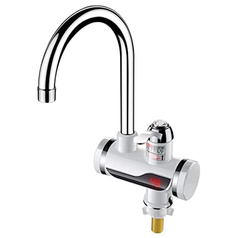 Electric Hot Water Taps, 220V Electric Instant Heater Tap with LED Digital Display, Instant Tankless Electric Hot Water Faucet for Kitchen, Bathroom, Washroom (Type A) Cover