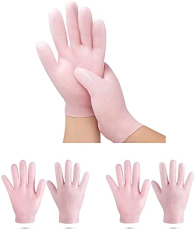 Moisturizing Gloves, Soft Silicone Gloves, Gel Spa Hydrating Gloves, Aloe Lotion Gloves for Repairing Dry Cracked, Aging Hands, Eczema, and Softening Rough Skin, Calluses, One Size Fits Most (1 Pair)