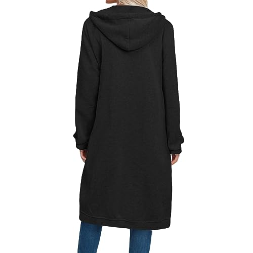 Long Sweatshirt Jacket for Women,Zip Up Hoodies for Women Fall 2025 Long Sleeve Oversized Sweatshirts Casual Lightweight Fleece Long Jackets with Pockets,3
