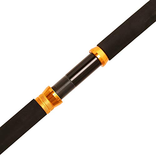 Canne à pêche 2 pièces en Eau salée pour pêche à la traîne Trolling,Fishing Rods avec Roller Guides (Brown A/80-120lbs,180cm)