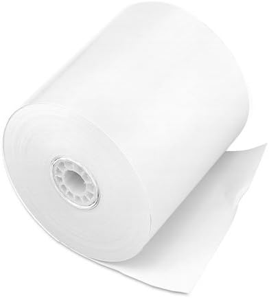 PMCOMPANY 7702 Single-Ply Cash Register/POS Rolls, 3 x 150 ft., White, 50/Carton