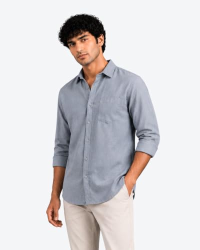 Image of Arvest Men's Solid Linen Casual Shirt | Regular Fit | Breathable | Full Sleeve