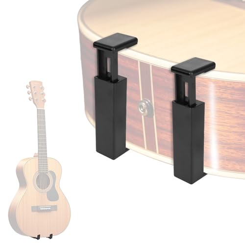 Fukaisu 2pcs Clip On Guitar Floor Stands, Lightweight & Portable Mini Self Standing Guitar Holder Stand Practical Accessory for Acoustic Bass Electric Guitars Home Studio Stage Practice Travel