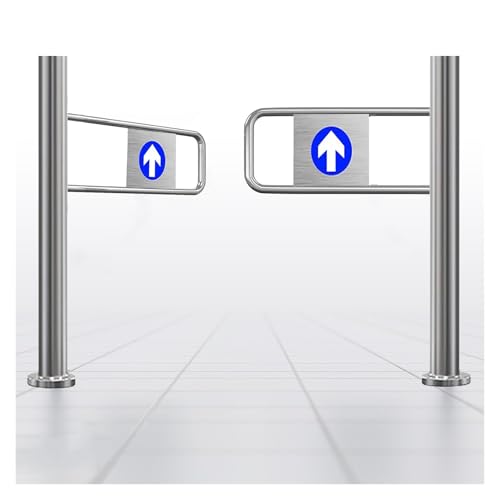 Puerta de tráfico unidireccional, puerta oscilante de rebote automático, puerta de salida peatonal abierta de 90°, entrada de supermercado de acero inoxidable, barrera de paso único de 63 pulgadas