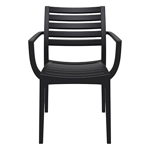 Compamia Artemis Outdoor Patio Dining Arm Chair In Black (Set Of 2) #TOP2