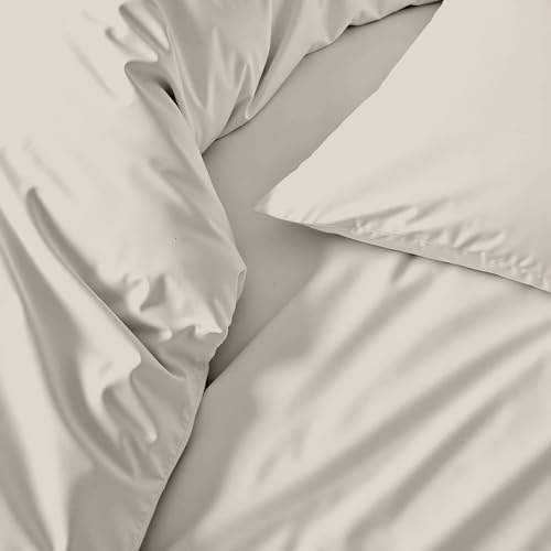 Image of Italic Luxe 100% Australian Cotton Bedding Bundle - Sand Color, Full Size - 400 Thread Count - Soft, Durable & Silky - Includes Fitted Sheet, Flat Sheet & Pillowcases