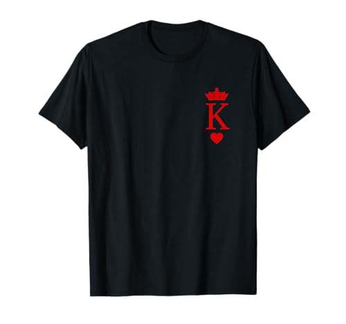 King of Hearts Funny Halloween King & Queen Matching Couple T-Shirt